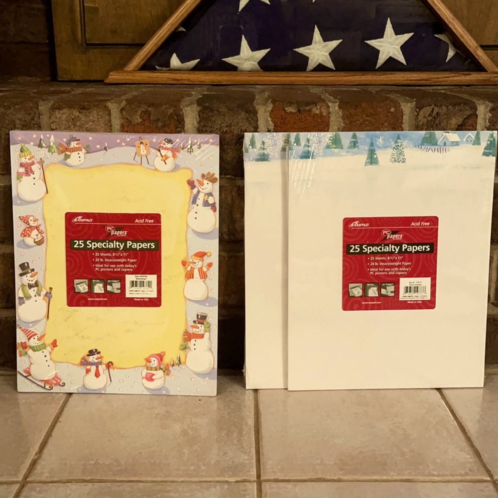 Snowmen & Christmas Trees Letterhead (75 sheets)